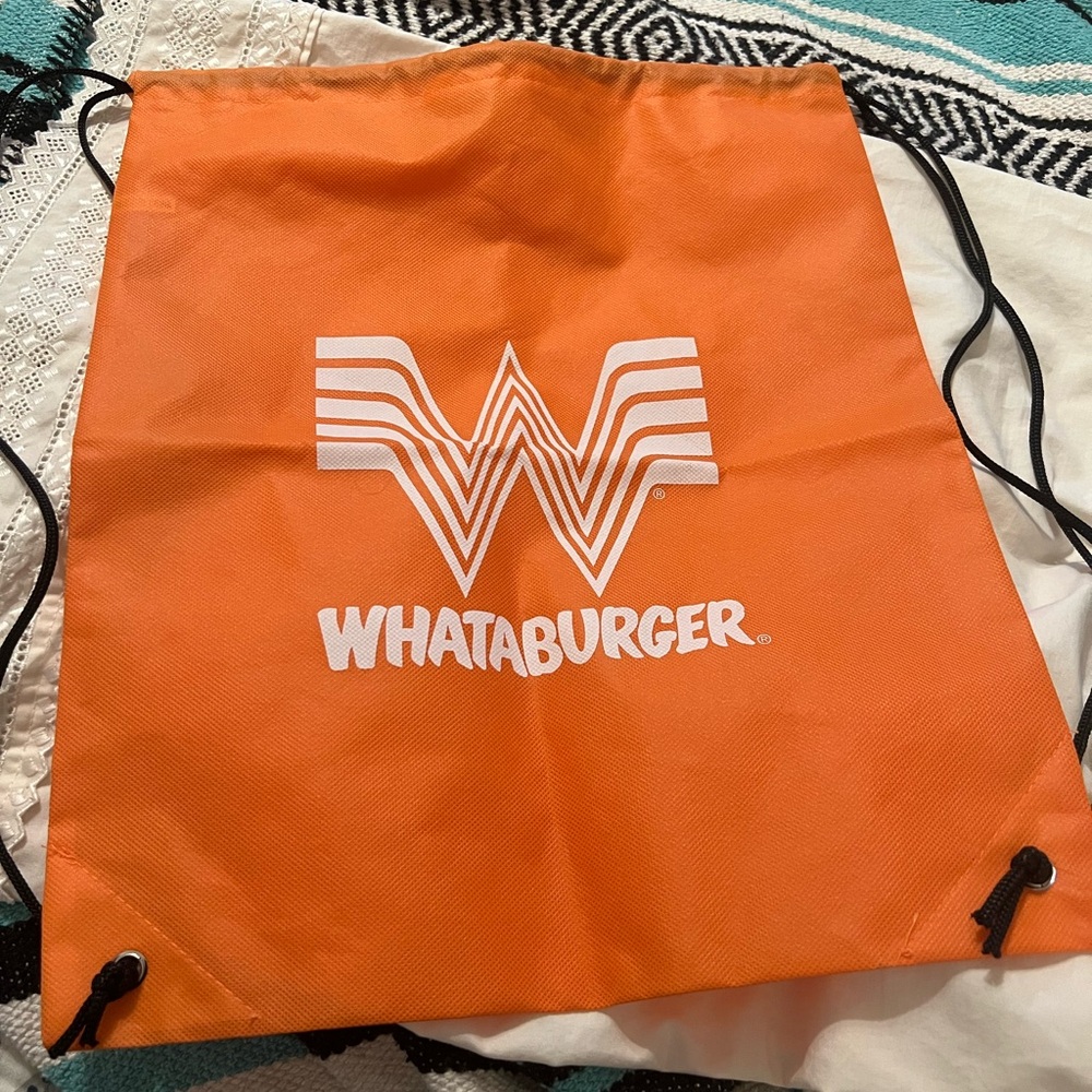 Whataburger drawstring backpack EUC